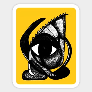 "I see you" - African Symbolic Surrealist Art - Yellow Sticker